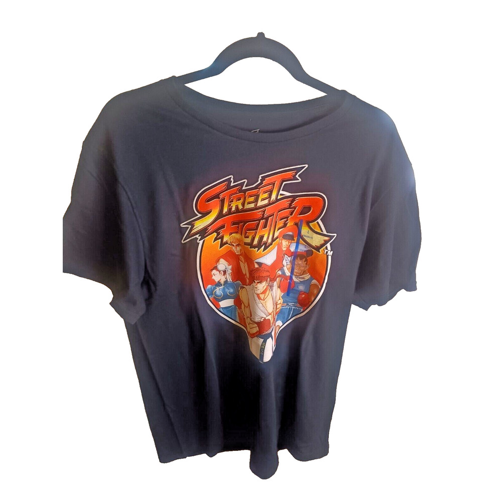 Vintage Street Fighter Men's Size Large Short-Sleeve Graphic Black T-Shirt New